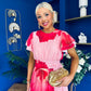 Naoise Frill Sleeve Midi Dress Floral Pink