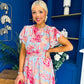 Naoise Frill Sleeve Midi Dress Floral Pastel
