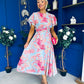Naoise Frill Sleeve Midi Dress Floral Pastel