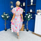Naoise Frill Sleeve Midi Dress Floral Pastel