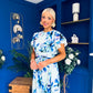 Naoise Frill Sleeve Midi Dress Floral Pwr Green