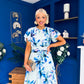 Naoise Frill Sleeve Midi Dress Floral Pwr Green