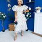 Kelsey Puff Sleeve Layered Occasion Polka Cream