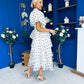 Kelsey Puff Sleeve Layered Occasion Polka Cream