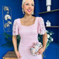 Heidi Lace Detail Ruched Midi Dress Pwr Pink