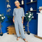 Scarlet Check Top & Trouser Set Navy