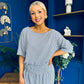 Scarlet Check Top & Trouser Set Navy