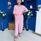 Scarlet Check Top & Trouser Set Pink