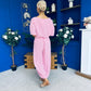 Scarlet Check Top & Trouser Set Pink