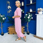 Scarlet Check Top & Trouser Set Pink