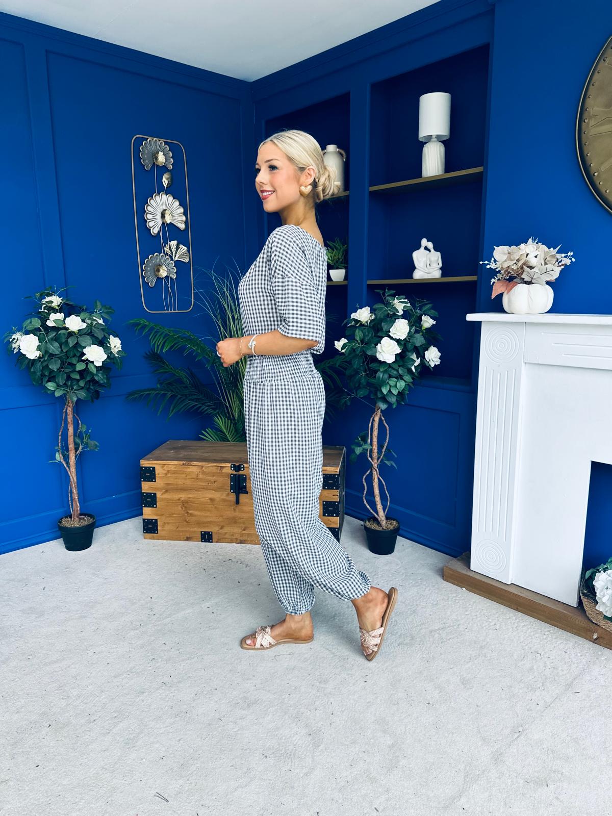 Scarlet Check Top & Trouser Set Coco