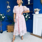 Destiny Short Sleeve Lace Shirt Dress Pink