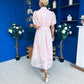 Destiny Short Sleeve Lace Shirt Dress Pink