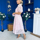 Destiny Short Sleeve Lace Shirt Dress Pink