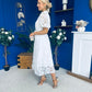 Destiny Short Sleeve Lace Shirt Dress Cream