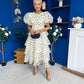 Kelsey Puff Sleeve Layered Occasion Polka Yellow