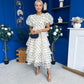 Kelsey Puff Sleeve Layered Occasion Polka Yellow