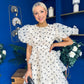 Kelsey Puff Sleeve Layered Occasion Polka Yellow