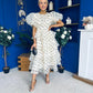 Kelsey Puff Sleeve Layered Occasion Polka Yellow