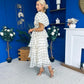 Kelsey Puff Sleeve Layered Occasion Polka Yellow