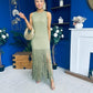 Nadine Tassel Detailed Midi Dress Khaki