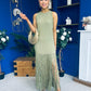 Nadine Tassel Detailed Midi Dress Khaki