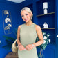 Nadine Tassel Detailed Midi Dress Khaki