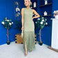 Nadine Tassel Detailed Midi Dress Khaki