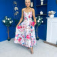 Parker Detailed Midi Dress Floral Pink
