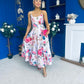 Parker Detailed Midi Dress Floral Pink