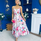 Parker Detailed Midi Dress Floral Pink