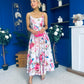 Parker Detailed Midi Dress Floral Pink