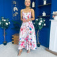 Parker Detailed Midi Dress Floral Pink
