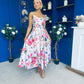 Parker Detailed Midi Dress Floral Pink