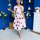 Willow Detailed Bardot Midi Dress Coco Polka Blush
