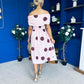 Willow Detailed Bardot Midi Dress Coco Polka Blush