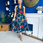 Bronwyn Detailed Midi Dress Floral Navy