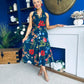Bronwyn Detailed Midi Dress Floral Navy