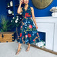 Bronwyn Detailed Midi Dress Floral Navy