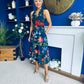 Bronwyn Detailed Midi Dress Floral Navy