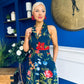 Bronwyn Detailed Midi Dress Floral Navy