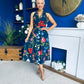 Bronwyn Detailed Midi Dress Floral Navy