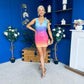 Elouise V Neck Ombre Sequin Mini Dress Sunset