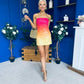 Tyra Bandeau Ombre Sequin Mini Dress Coral