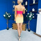 Tyra Bandeau Ombre Sequin Mini Dress Coral