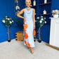 Capri Cowl Front Maxi Dress Blue