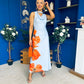 Capri Cowl Front Maxi Dress Blue