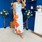 Capri Cowl Front Maxi Dress Blue