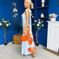 Capri Cowl Front Maxi Dress Blue