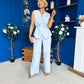 Luni Belted Waistcoat And Jo Trouser Set Blue